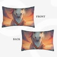 thumbnail image 2 of Sikiie Starry Sky Cute Horse Print Plush Pillow Cover, Wrinkle-proof and Stain-resistant Pillow Protector without Pillow Core, Home Decoration-14"x20", 2 of 6