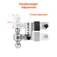 thumbnail image 4 of VEVOR Adjustable Trailer Hitch 2.5" Receiver 4" Drop Tri-Ball Hitch 18500 lbs, 4 of 9