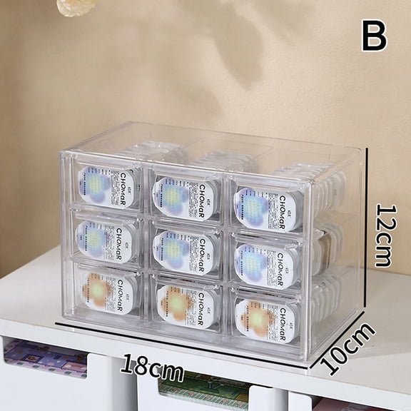 Beauty Contact Lens Storage Box Daily Disposable Contact Lens Cabinet Multi-Grid Large Capacity Eye Rack Transparent Storage Box
