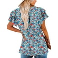 thumbnail image 4 of KISSMODA Womens Floral Tunic Top Short Sleeve Shirts Loose Fit Summer Tops, 4 of 4