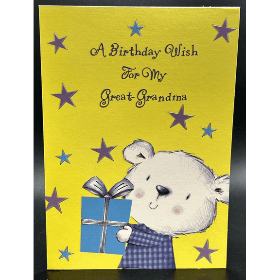 Happy Birthday Great-Grandma Greeting Card w/Envelope