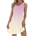 thumbnail image 2 of Liquidation d'Été 2025! Robe Grande Taille pour Femmes, Robe d'Été Décontractée Sans Manches à Col Rond Imprimée avec Poche, 2 of 5