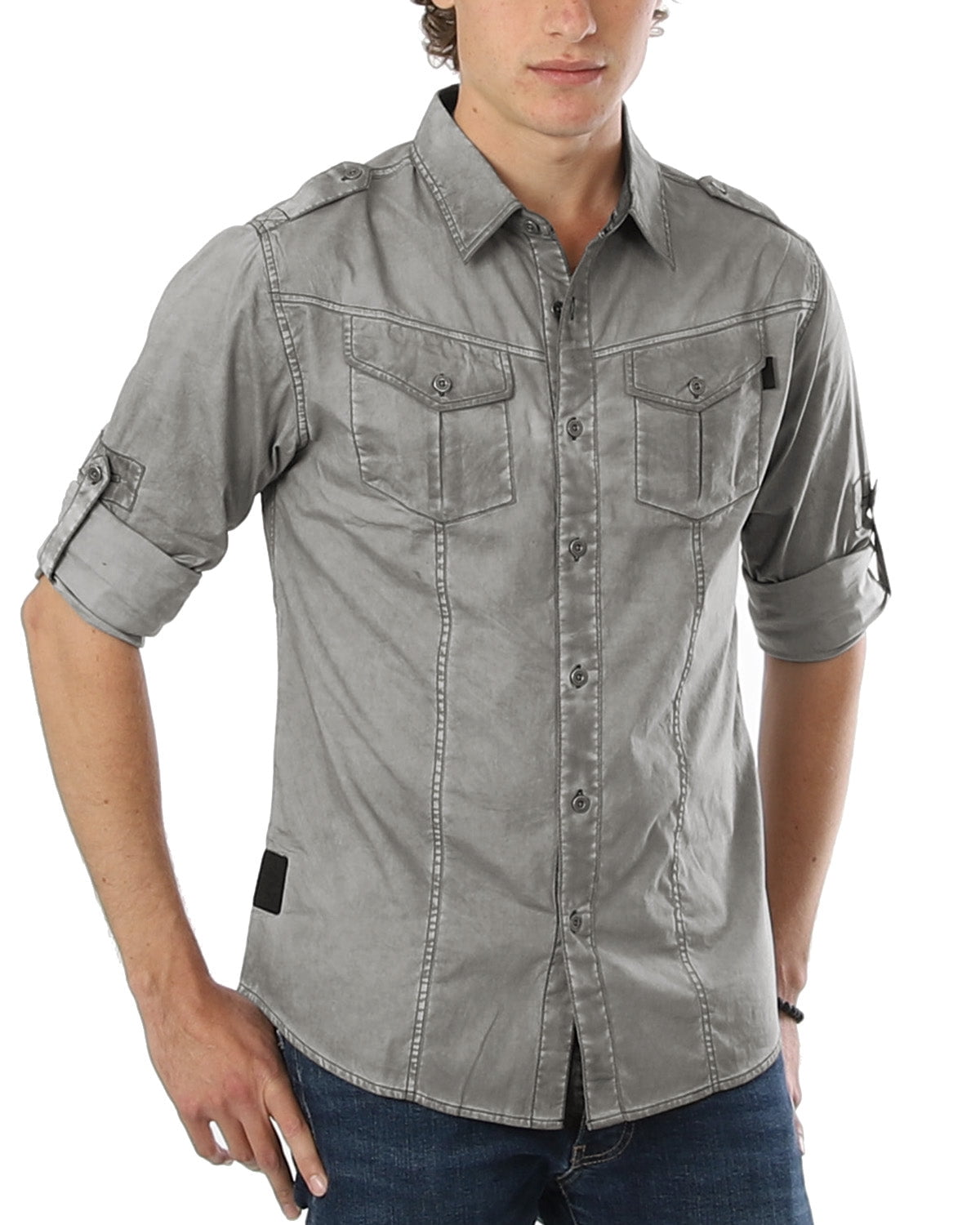 Retro Rugged ZIMEGO Men's Stretch Flex Slim Color Washed Vintage Rugged Fashion ...