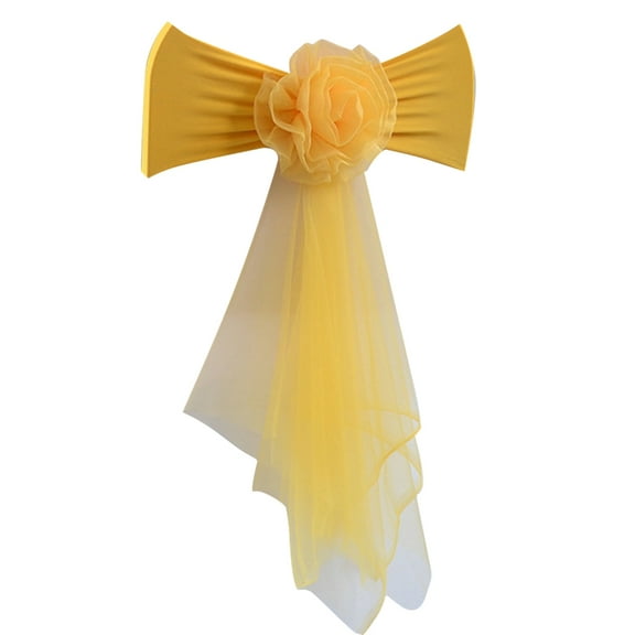 BYNNIX Elegant Spandex Chair Band Spandex Chair Sashes Bows for Party and Banquet Seating Decors Stretch Chair