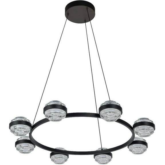 VONN Milano 33" ETL Certified Integrated LED Aluminum Chandelier - Black