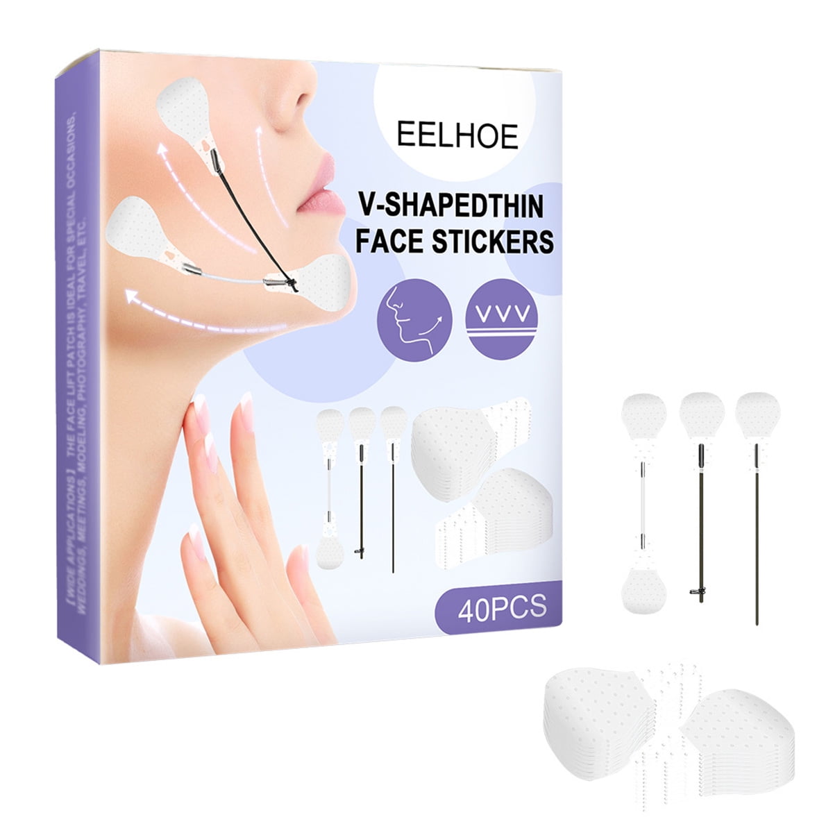 Face Lifting Tape 60 Stück Face Tape, FaceLift Tape Unsichtbar Lift Gesicht  Aufkleber Sofortige V-Form Gesicht Face Lift Patch Wrinkle Patch Makeup