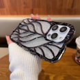 thumbnail image 3 of Funda de lujo con hojas galvanizadas para iPhone 15, 16 Pro Max, 15 Plus, 14 Pro, 13, 12, funda de silicona suave con purpurina y colores degradados deslumbrantes, 3 of 5
