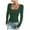 Dark Green, variant on larppty Women's Scoop Neck Long Sleeve Shirts Ribbed Slim Fitted Casual Solid Color Basic Top Blouses Blue, L