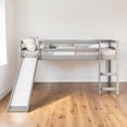 thumbnail image 2 of Tcbosik Twin Size Loft Bed with Slide and Ladder, Wood Bed Frame for Bedroom, Easy Assembly, Gray, 2 of 10