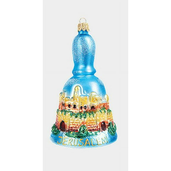 City of Jerusalem Bell Polish Mouth Blown Glass Christmas Ornament Decoration