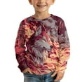 thumbnail image 3 of POLERO 2 Pack Toddler Boys Long Sleeve T-Shirts Red Fire Wolf 5-6 Years Kids Lightweight Crewneck Basic Tops Tees Fall Graphic Shirts, 3 of 6