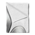 thumbnail image 2 of Fleur De Lis Soft Flannel Fleece Throw Blanket, Lily Flower Nobility of Knights in Medieval Time European Iris, Cozy Plush for Indoor and Outdoor Use, 70" x 90", White Grey, by Ambesonne, 2 of 5