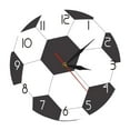 thumbnail image 1 of Reloj de pared de 12 pulgadas con diseño de balón de fútbol redondo, movimiento silencioso, para dormitorio infantil, baño y escuela., 1 of 9
