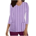 thumbnail image 1 of Cameland Nurse Uniforms for Women Cute Print 3/4 Sleeve Medical Scrub Tops V-Neck Stretch Tshirts Working Uniform with Pockets, 1 of 4
