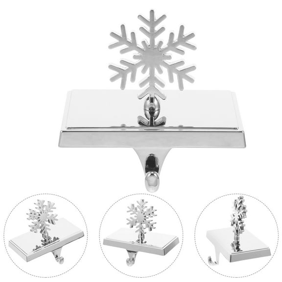 Luxshiny 1Pc Creative Christmas Stocking Hanger Golden Zinc Alloy for Mantle Decoration