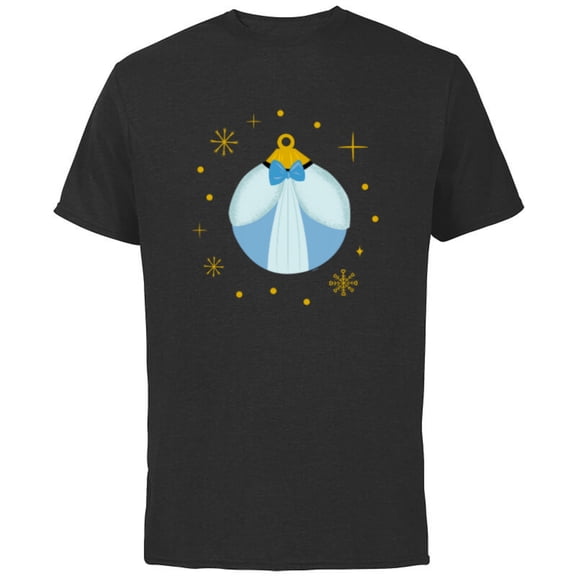 Disney Princess Cinderella Holiday Christmas Ornament - Short Sleeve Cotton T-Shirt for Adults - Customized-Black