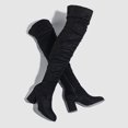 thumbnail image 5 of Dakaela Women's Thigh High Boots Stretchy Over The Knee Boot Chunky Block Heel Pointed Toe Fall Boots, 5 of 8
