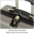 thumbnail image 3 of Square 2Pack PU Leather Skull Butterfly Cruise Luggage Tag with Privacy Cover and Name ID Tag for Travel Handbags Backpacks Luggage Tags, 3 of 6