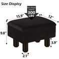 thumbnail image 6 of Tcbosik Small Upholstered Storage Ottoman, 300LB Weight Capacity Footrest with Non-Slip Pads, Minimalist Rectangle Low Stool for Bedroom, Dorm, Office, Living Room, Easy Assembly, Black, 6 of 7