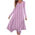 thumbnail image 1 of Long Dress with Sleeves,Summer Casual Dress,Ladies Fashion Printed Long Sleeved Round Neck Casual Irregular Dress, 1 of 5