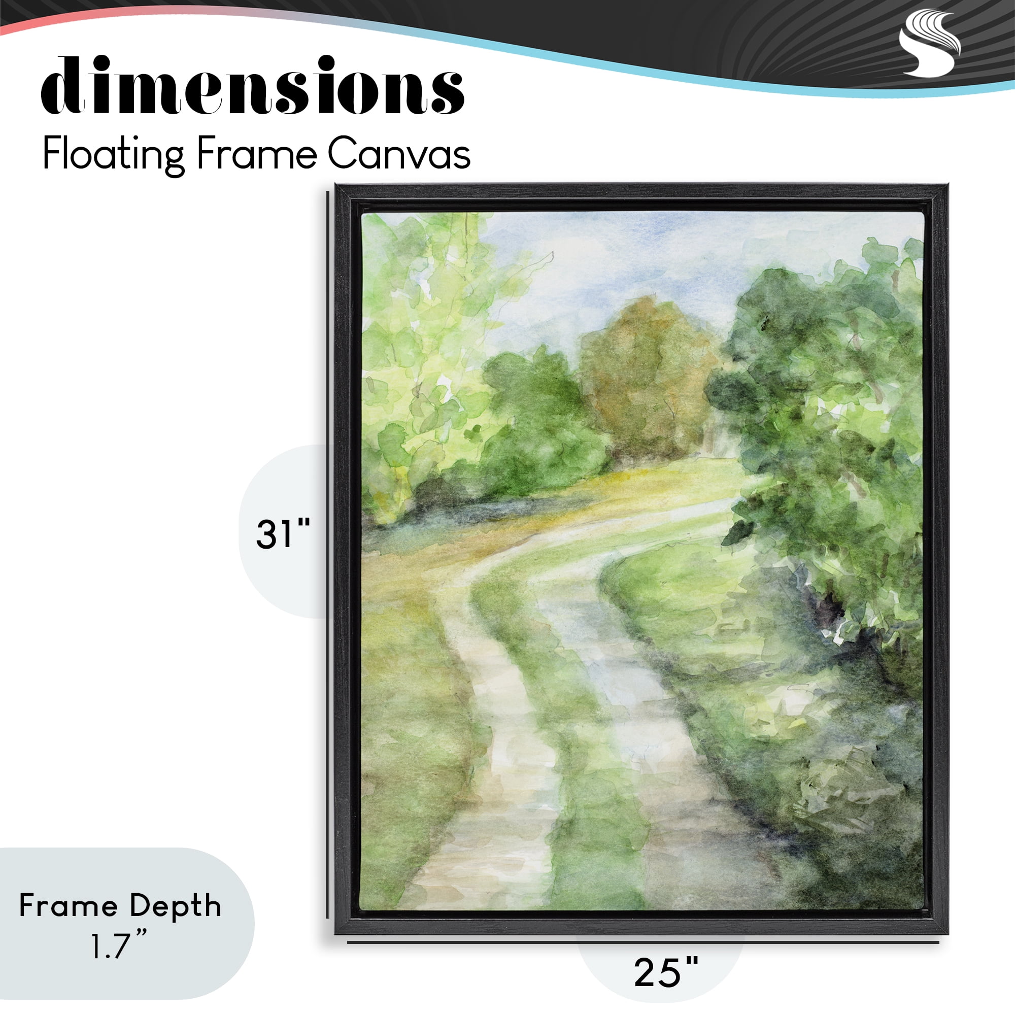 Stupell Industries Around The Bend Black Framed Floater Canvas Wall Art, design by Lanie Loreth