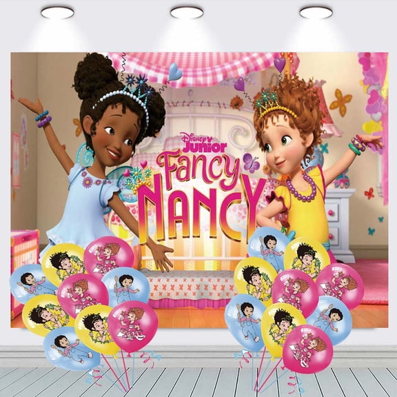 Fancy Nancy Party Decorations Backdrop Banner Balloons Taspestry Wall Decor Background Poster Decor Supplies