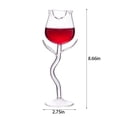thumbnail image 2 of Red Wine Goblet Rose Flower Shape Glass 8.66 Inch Height 2.75 Inch Diameter 3D Rose Design for Dinner Wedding Festival Party Tableware, 1 Cup, 2 of 7