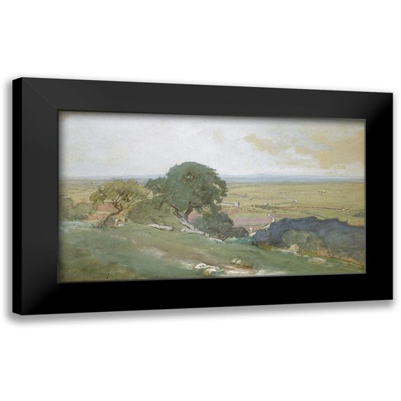 Inness, GeorgeÂ  14x10 Black Modern Framed Museum Art Print Titled - Olive Trees at Tivoli 1873