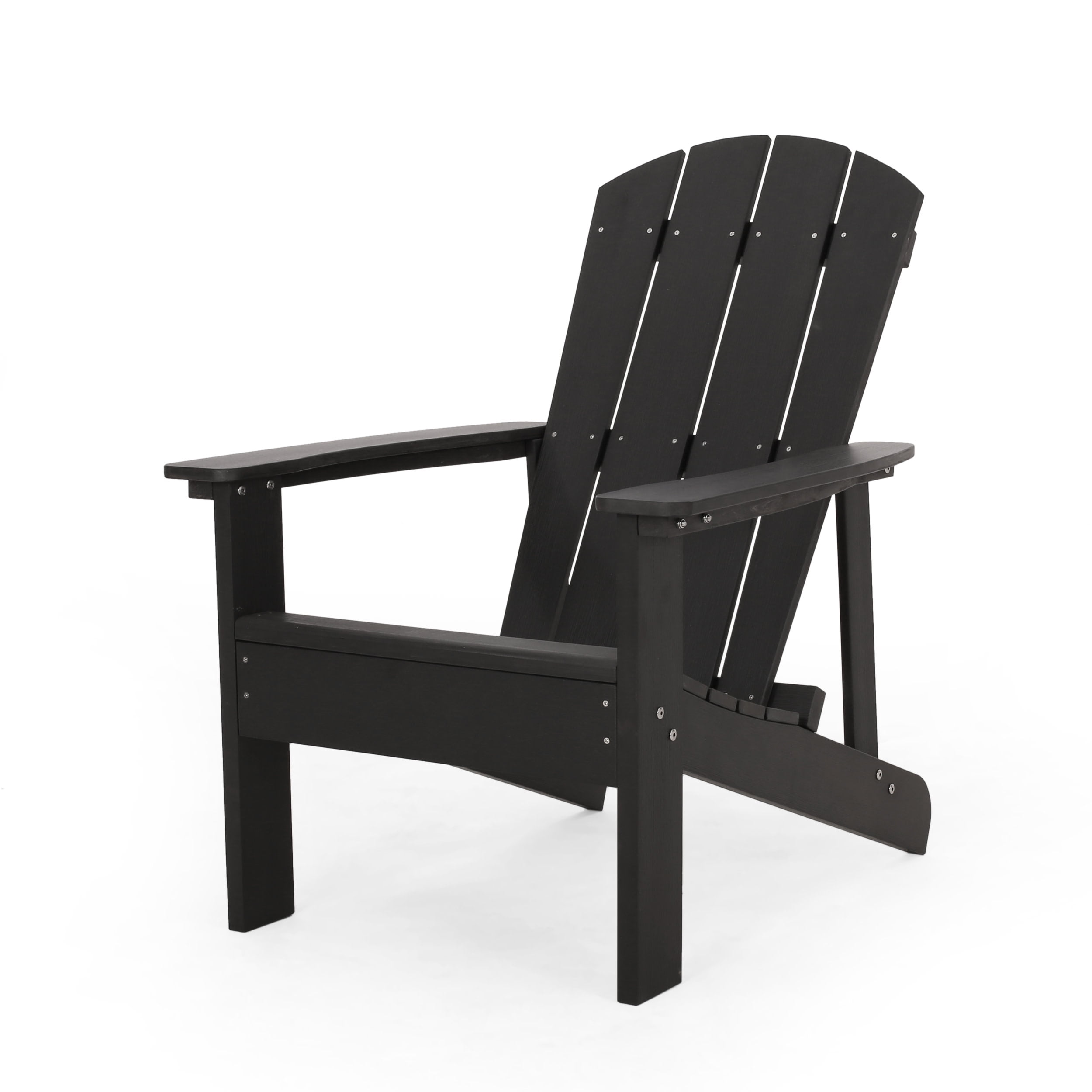 Anastasija Outdoor Faux Wood Adirondack Chair, Black
