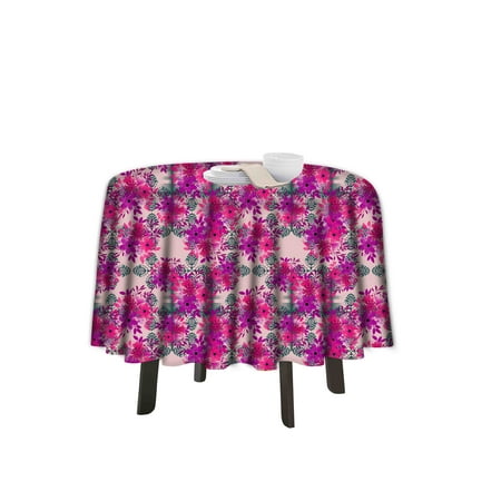 

eloria Floral Printed Round Table Cloth Resistant Washable Decorative Table Cover for Dining Table
