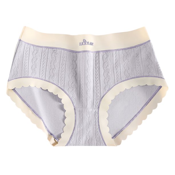 Gibobby Calzoncillos hipster Las mujeres en la cintura son algodón ahuecado y levantan las nalgas bragas breves puras (Azul, L)