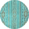 thumbnail image 1 of Ahgly Company Indoor Round Abstract Light Blue Modern Area Rugs, 5' Round, 1 of 4