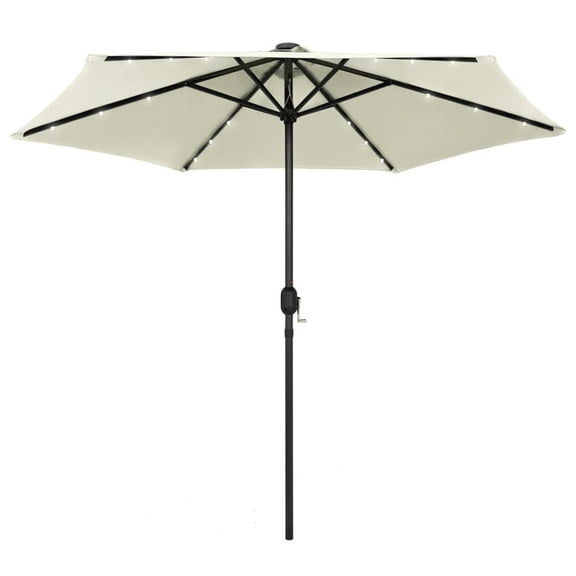 vidaXL Garden Parasol Sand White Polyester, Aluminum 106.3 in diameter