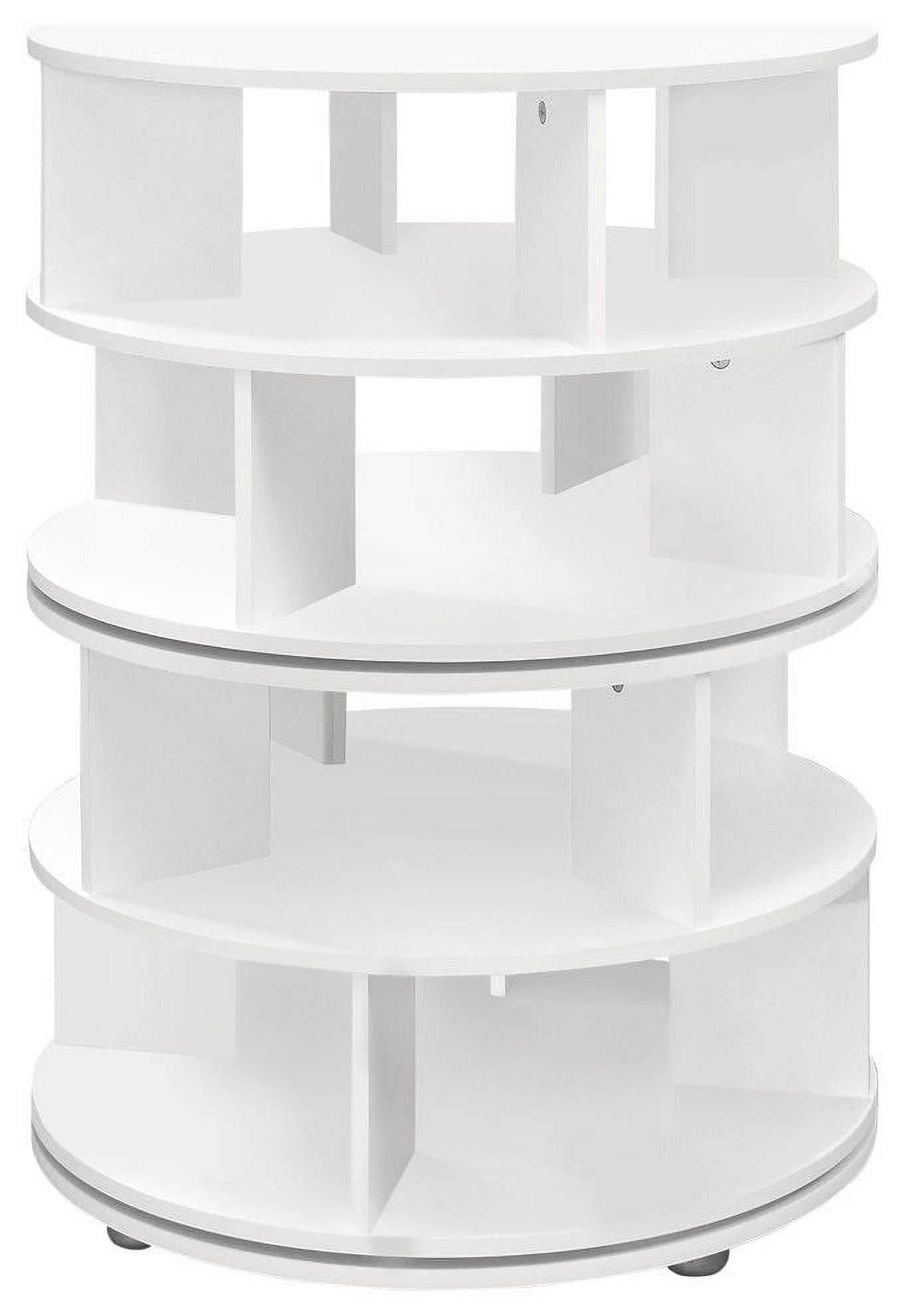 Montauk 16 Pair Revolving Shoe Storage Rack Carousel, White Wood