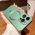 thumbnail image 1 of Luxury Matte For Magsafe Wireless Charging Case For iPhone 15 11 13 12 14 Pro Max Plus Magnetic Phone Cases Lens Protector Cover Green For iPhone 14, 1 of 6
