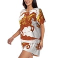 thumbnail image 2 of Lsque Vintage Cowboy On A Bronco Horse Women's Short-Sleeved Pajama Set - 2 Piece Soft and Lightweight Sleepwear Set-Medium, 2 of 9
