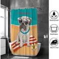 thumbnail image 4 of Coolnut Bath Shower Curtain Liners Summer Puppy Pug on Beach 60x72in Polyester Waterproof with 12 Curtain Hooks Bathroom Accessories Decoration, 4 of 6