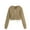 Khaki, variant on YUGYXL Zip Up Hoodies for Women Cropped Long Sleeve Sweatshirts Jackets Trendy Y2k Crop Tops Teen Girls Clothes White L