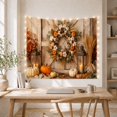 thumbnail image 5 of Autumn Wreath on Rustic Barn Door, Cozy Farmhouse for Harvest Lovers, Seasonal Wall Art, Thanksgiving Hostess Gift, Tapestry Wall Hanging for Living Room and Dining Room, 5 of 7