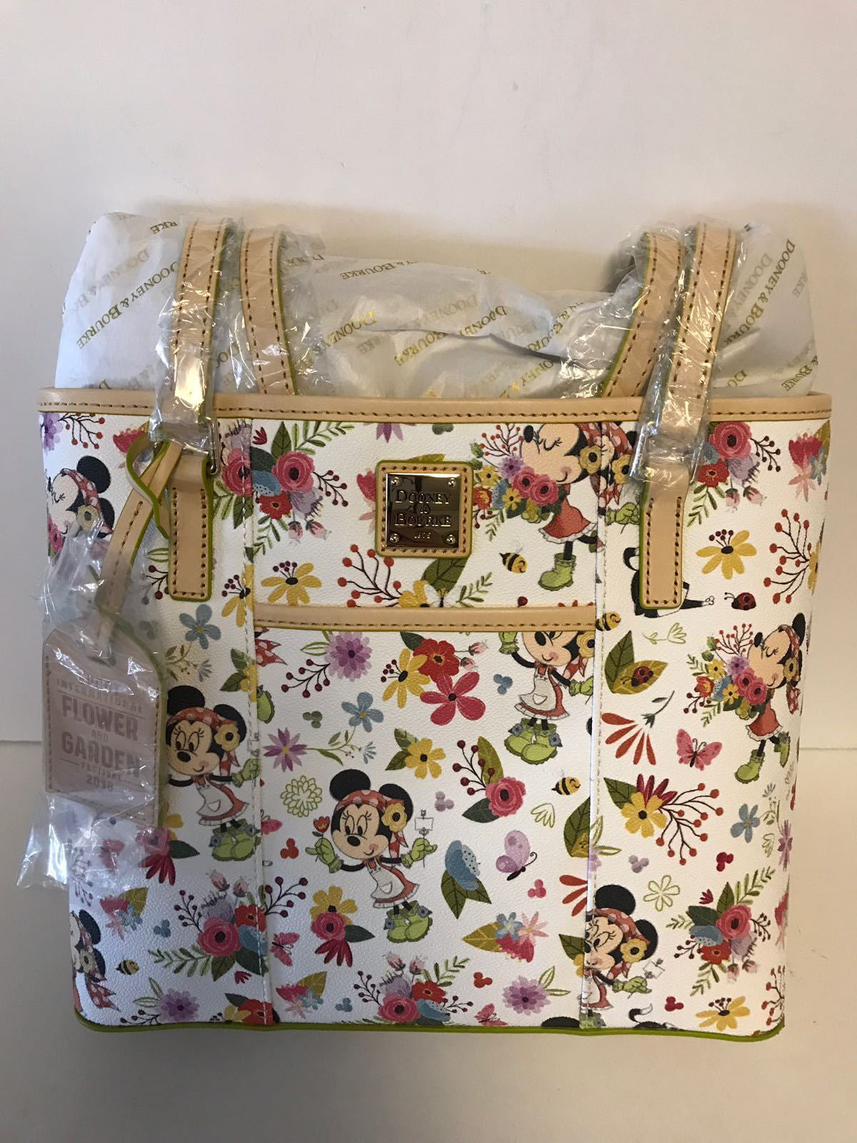 disney epcot flower & garden 2018 dooney bourke small tote minnie new with  tags