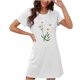thumbnail image 1 of Camisón corto de talla grande para mujer, camisón de manga corta con estampado de pecho a la moda, camisón para mujer, 1 of 2