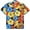Blue / Big Flower, variant on Men's Hawaiian Shirt Short Sleeve Button Down Casual Beach Aloha Shirts