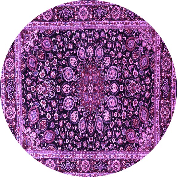 Ahgly Company Indoor Round Persian Purple Traditional Area Rugs, 3' Round