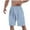 Sky Blue, variant on Akafmk Summer Mens Shorts Cotton Linen Casual Solid Color Shorts Loose Fitting Lightweight Elastic Waist Beach Shorts, Sizes S-2XL