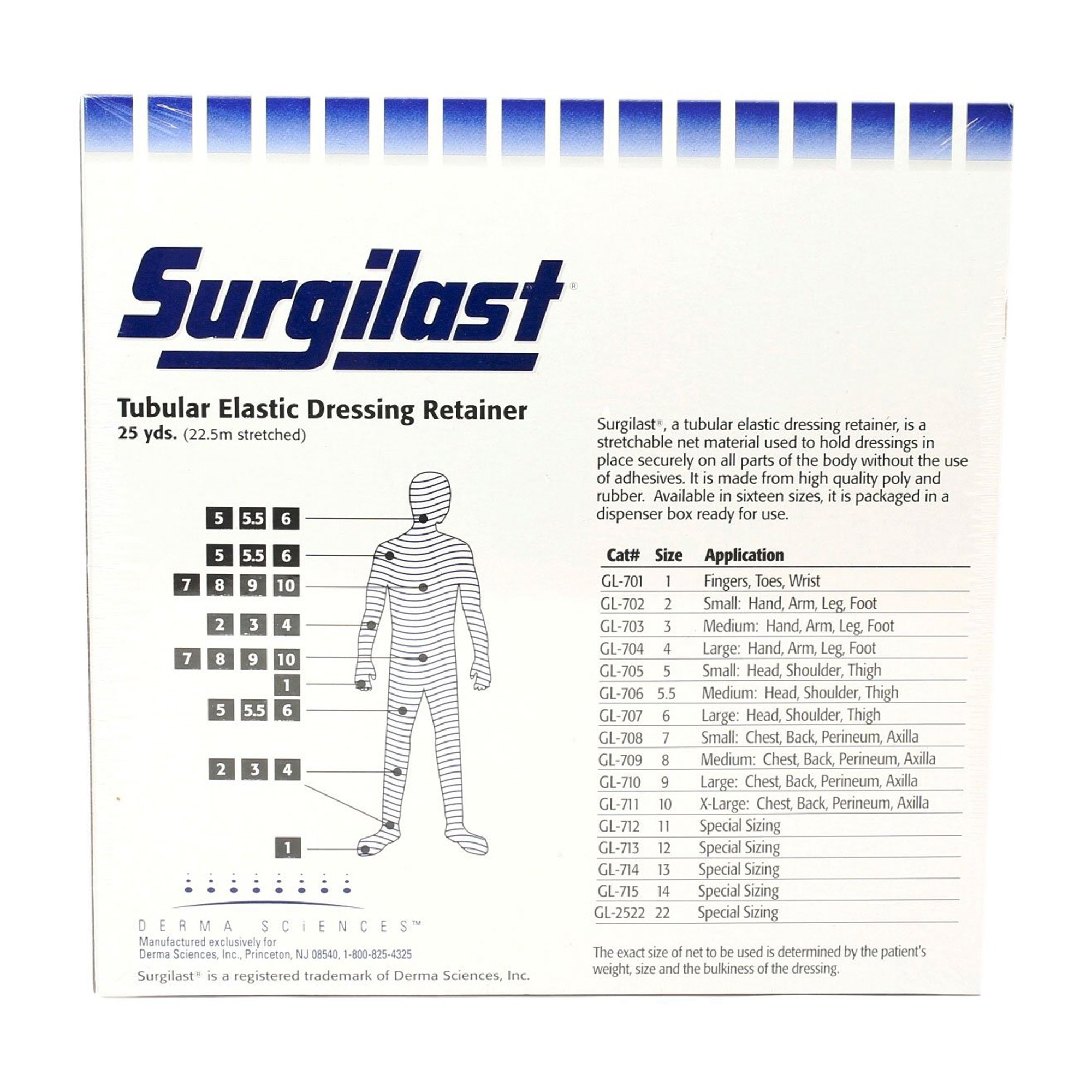 Surgilast Elastic Net Retainer Dressing 25 Yd Size 8 Tubular Elastic GL709 1 per Box - image 4 of 4