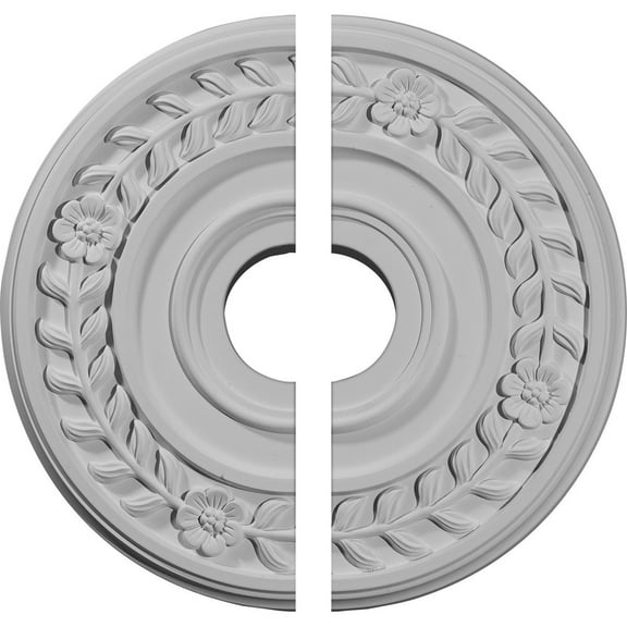 16 1/4"OD x 3 5/8"ID x 1"P Wreath Ceiling Medallion, Two Piece (Fits Canopies up to 5 1/2")