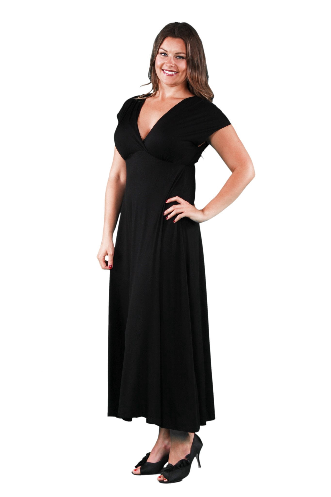 Women's Plus Faux Wrap Maxi Dress