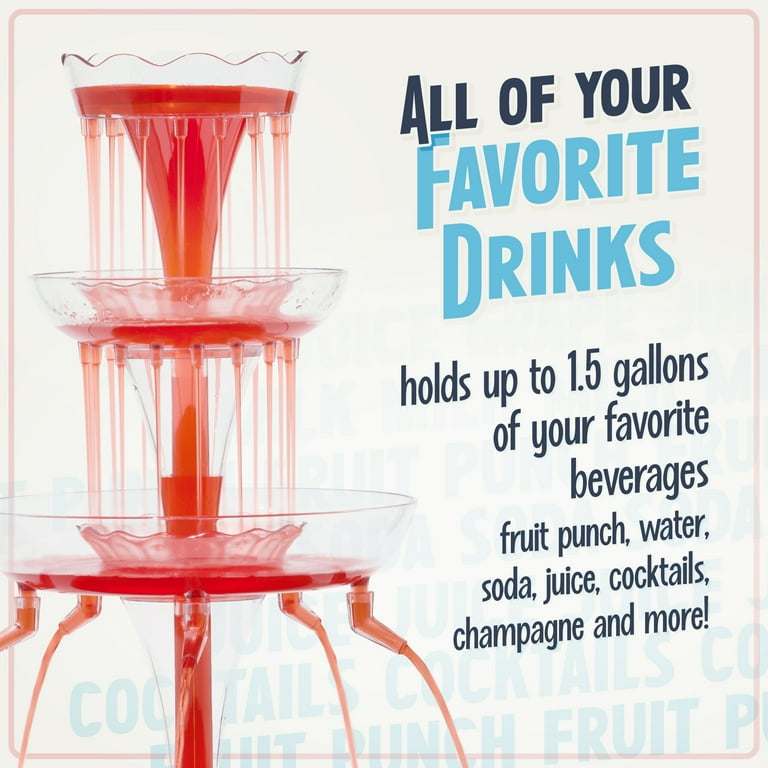 キッチン家電 Lighted Party Fountain Nostalgia Retro 3-Tier Lighted Party Fountain - Walmart.com