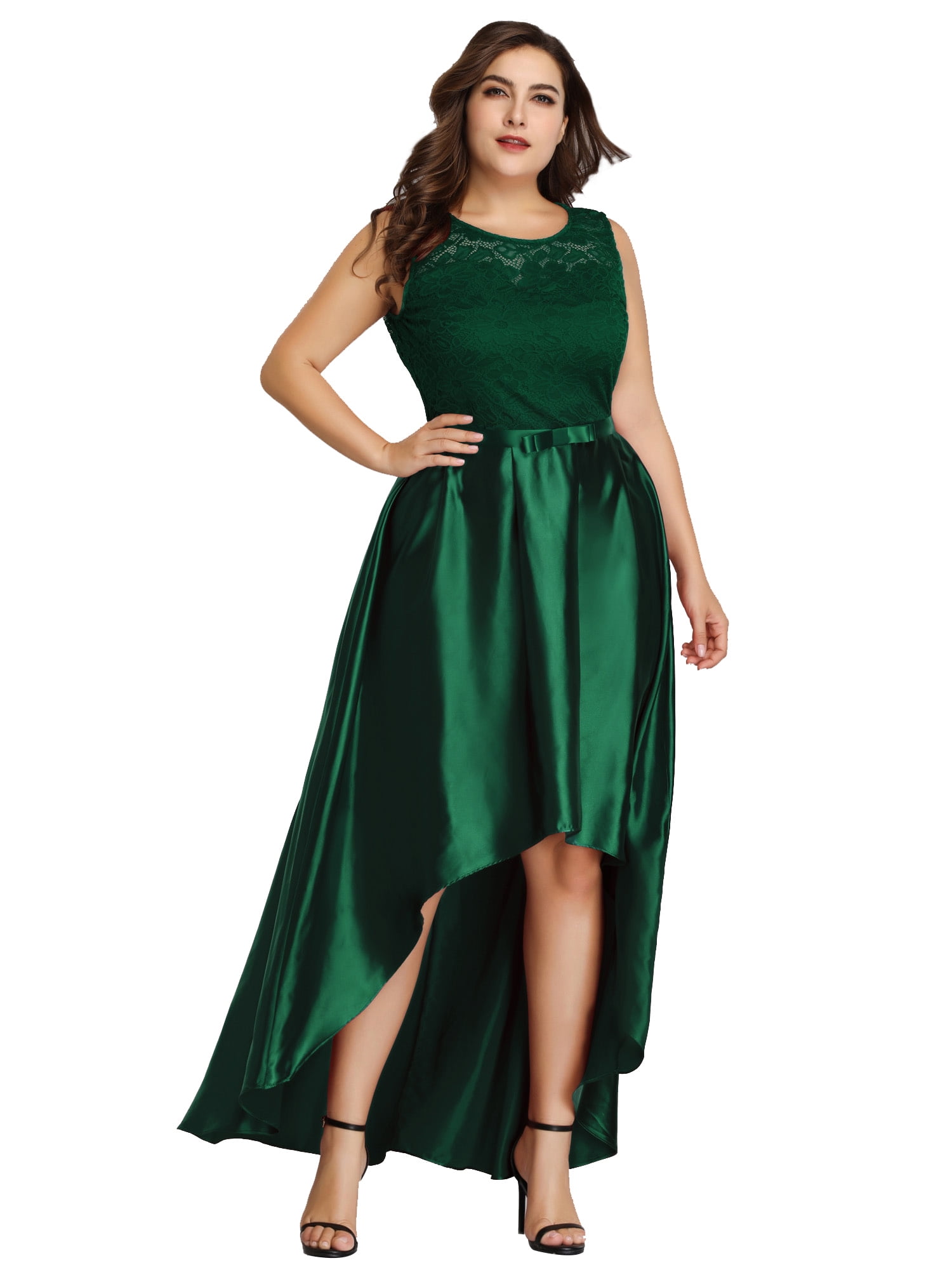 plus size green prom dress