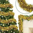 thumbnail image 6 of Neoyler Metallic Tinsel Garland Christmas Tree Decoration Sparkling Soft Touch for Coverage Hanging Ornament for Mantel Staircase Doorway Indoor Outdoor Gold 5.9x5.9in, 6 of 6